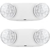 Forzolit RMC LED Emergency Lights with Battery Backup, Two Head Adjustable Commercial Emergency Lighting, AC120-277V, Hardwired Emergency Exit Light Fixtures for Home and Business, ETL Listed, 2 Pack