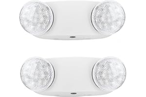 FORZOLIT RMC LED Emergency Lights with Battery Backup, Two Head Adjustable Commercial Emergency Lighting, AC120-277V, Hardwired Emergency Exit Light Fixtures for Home and Business, ETL Listed, 2 Pack