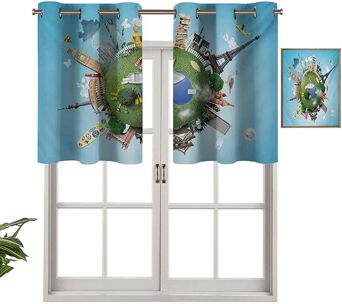 Cortinas opacas con aislamiento térmico para decoración del hogar