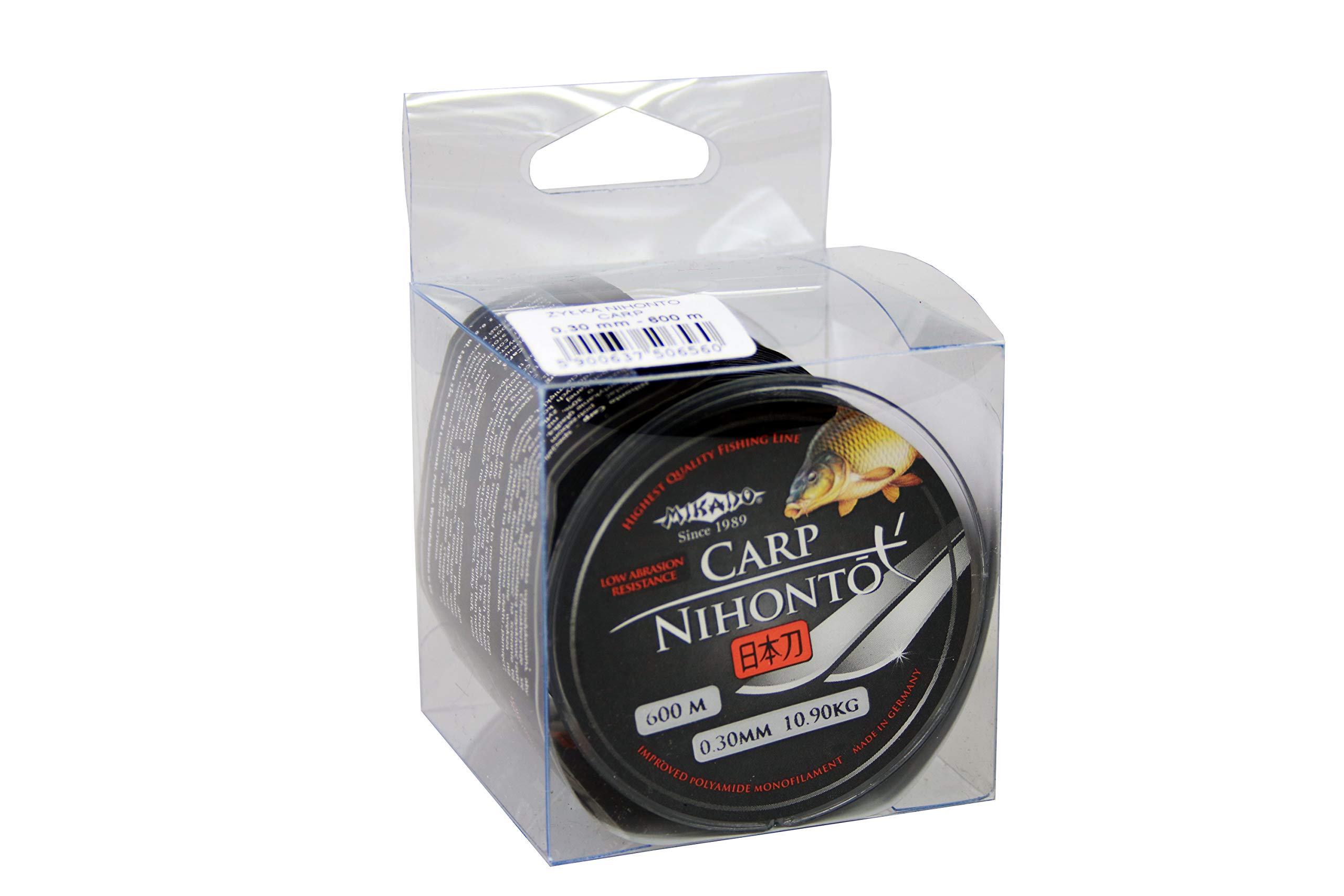 600 m Nihonto Carp Black Matte Monofilament Very Smooth Fishing Line Carp Line Feeder Line Available from Diameter 0.22 to 0.40 mm (Diameter 0.30 mm / Load Capacity 10.90 kg)