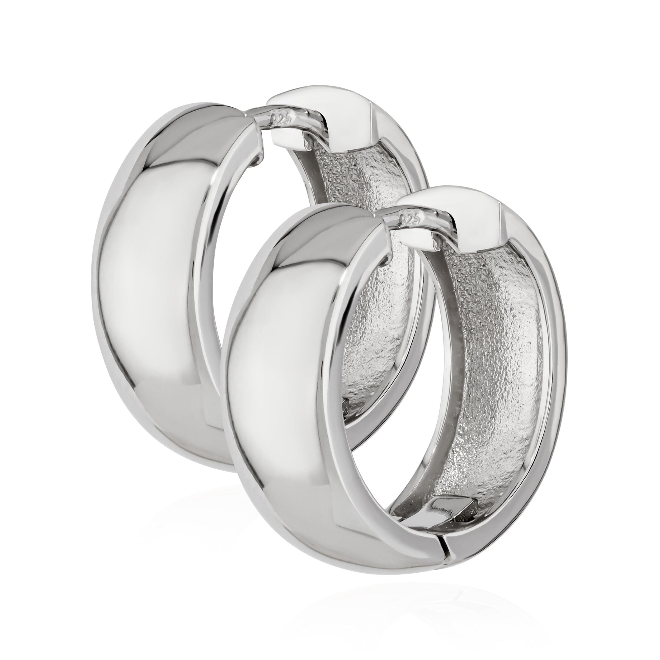 NKlaus silver pair 925 sterling silver hinged earrings 17,5 x 6mm tarnish proof 4813