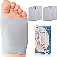 Ailaka 2 Pairs Compression Arch Support Sleeves, Cushioned Arch Support Braces Gel Pads for Flat Foot Pain Relief Plantar Fasciitis Heel Spurs (Shoe Size: Women’s 5-13/Men’s 3-11, Grey)
