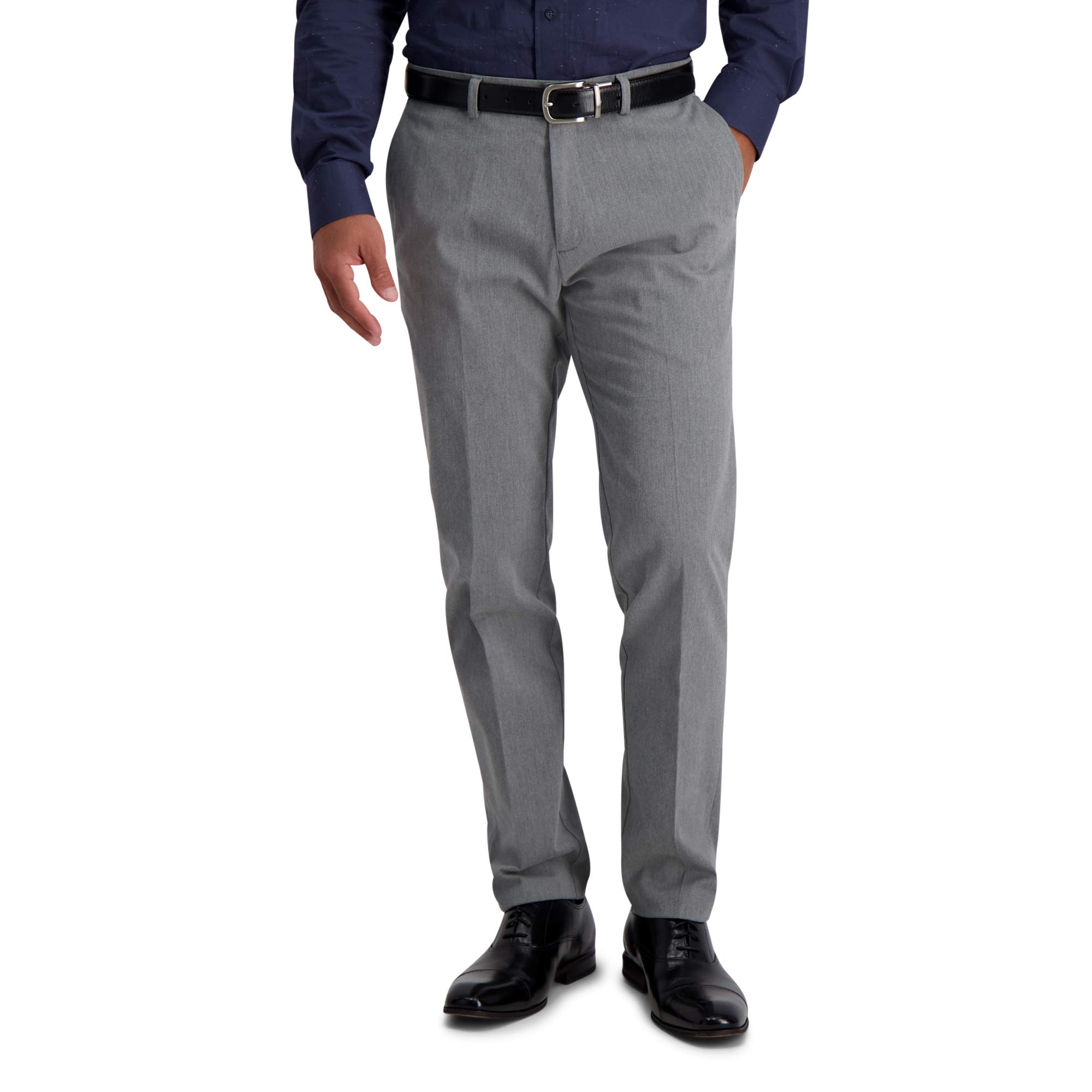 Haggar Men's Iron Free Premium Khaki Slim-Straight Fit Flat Front Flex Waist Casual Pant Heather Grey 36 x 29 Image Haggar Men's Iron Free Premium Khaki Slim-Straight Fit Flat Front Flex Waist Casual Pant Heather Grey 36 x 29 Image