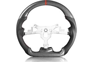 TESFEEL Steering Wheel for Chevy Corvette C6 2006-2011 Carbon Fiber Nappa Perforated Leather D-shaped Flat-bottom for Corvette C6 Accessories Replacement for Chevrolet Corvette C6 Z06 ZR1