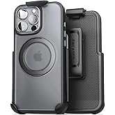Encased Belt Case Designed for iPhone 16 Pro (2024) - Compatible with MagSafe, Holster Clip, Built-in Magnetic Kick Stand (Black)