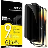 NEW'C 3 Pack Privacy for iPhone 14 Pro Max Screen Protector (6.7 inches), Anti-Spy Tempered Glass Film,Case Friendly Ultra Resistant, Balanced 28-Degree Privacy Angle-Easy installation tool included