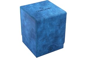 Gamegenic Squire 100+ XL Convertible Deck Box Card Storage Box with Removable Cover Clips Holds 100 Double-Sleeved Cards in Extra Thick Inner Card Sleeves Blue Color Made (GGS20098ML)