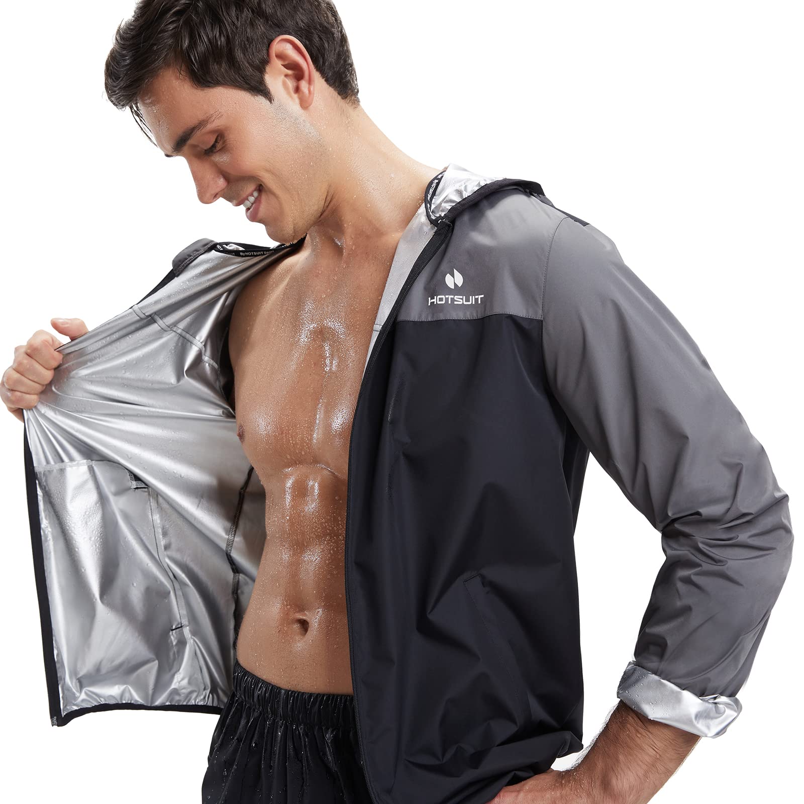 LAZAWG Sauna Jacket For Men Zipper Sweat Sauna Top Jordan