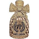 UMREN Women Champagne Bottle Rhinestone Evening Bag Sweet Bow Diamond Clutch Purse Crystal Handbag for Party Cocktail