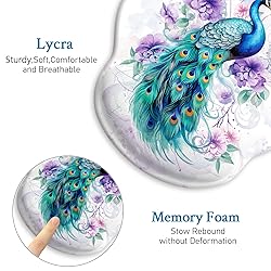 Blusabaca Mouse Pad with Wrist Rest, Peacock