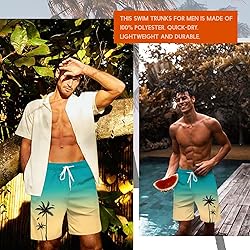 Men's Swim Trunks Hawaiian Bathing Mesh Lining Suit