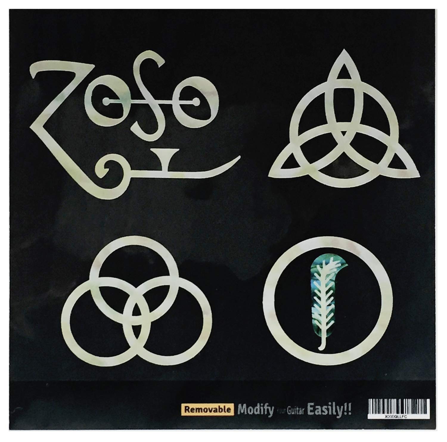 Inlay Stickers for Guitars & Bass - 4 Symbols Led Zeppelin IV “ZOSO”