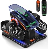 Under Desk Elliptical Machine, Electric Elliptical Leg Exerciser While Sitting for Seniors with Upgraded 15 Speeds & 12 Auto Mode, Forward & Reverse Direction, Quiet Portable Seated Pedal Exerciser