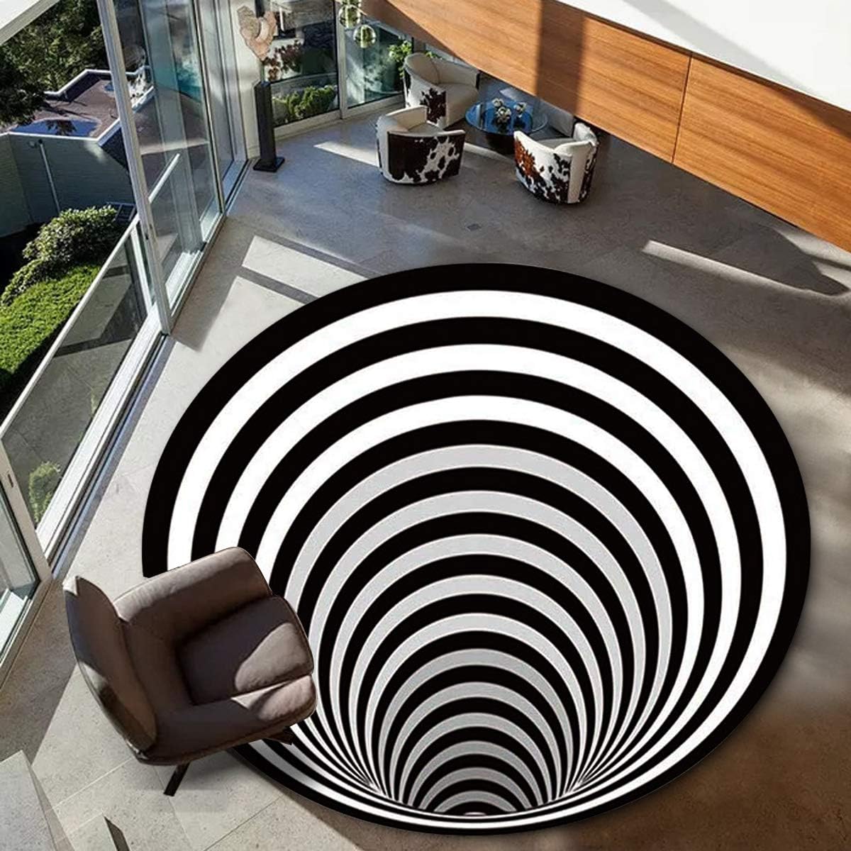 Vortex Illusion Rug 24×24 Inches, 3D Rugs Optical Illusion