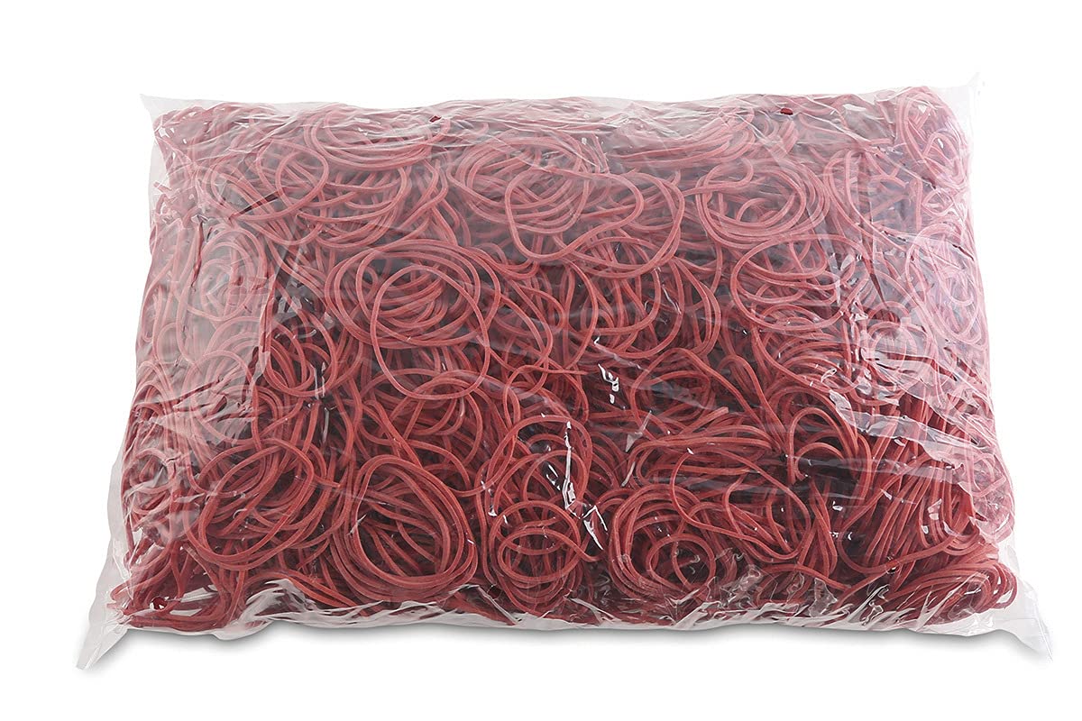 Rubber Bands Office Products Diameter 40mm 1,5x1,5mm 1000g Red/Small Office Accessories/Type-Standard/Material-Rubber/Weight (g)-1000 / Colour-Red/Size-1,5x1,5mm