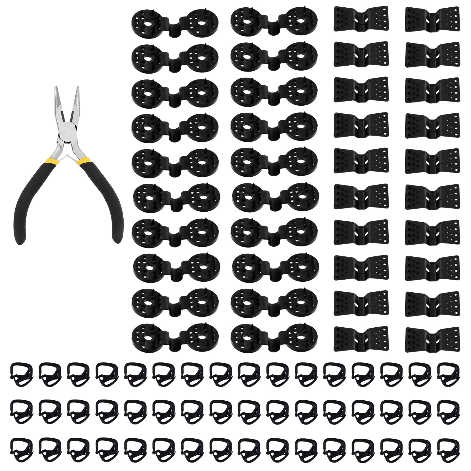 Cimeton 90Pcs Shade Net Plastic Clips Holders Clip Hook Assortment Kit for Sun Shade Net, Anti Bird Netting, Garden Netting, Shade Netting, Shade Fabric, Shade Greenhouses Cloth