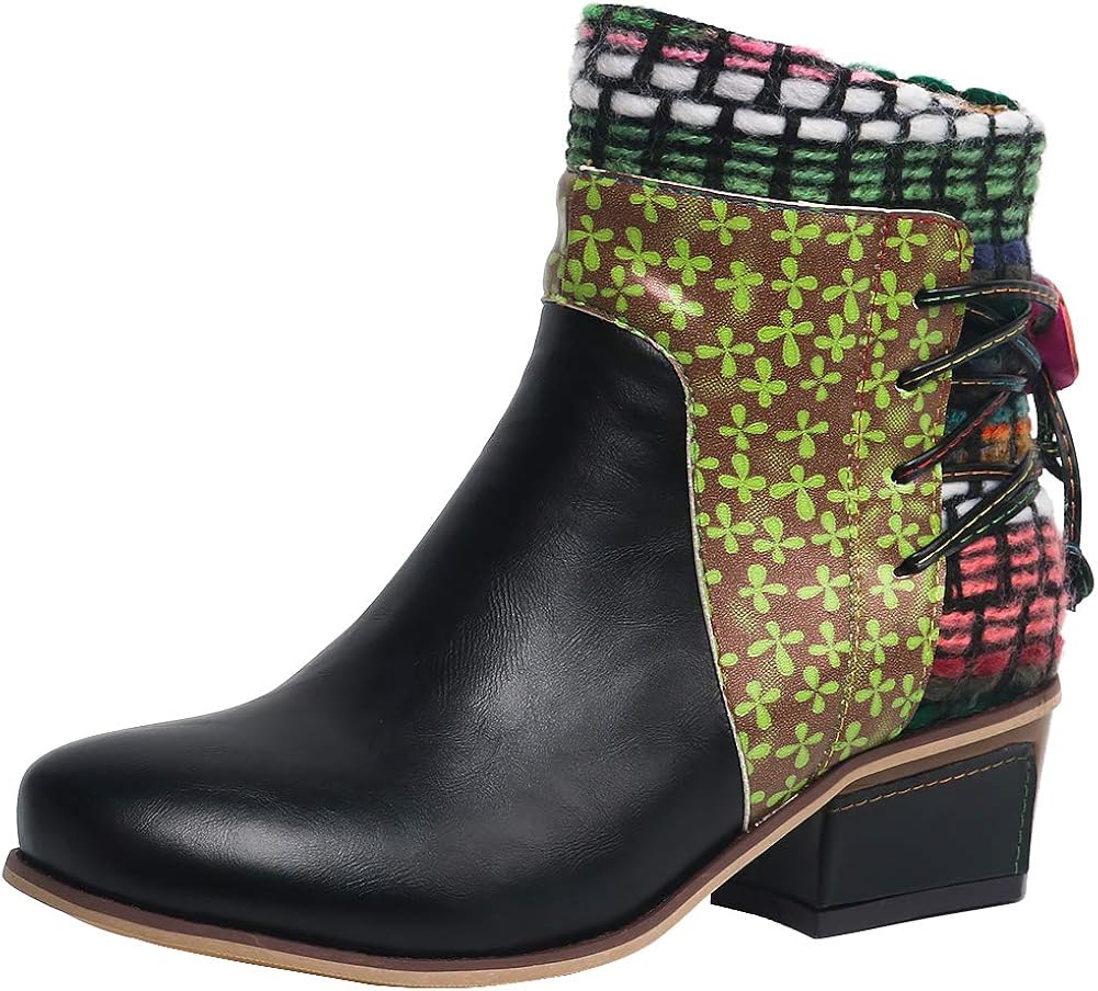 mid heel leather boots