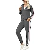 Marvmys Women's 2 Piece Tracksuit Set Full Zip-Up Hoddie Sweatsuits Color Block Jogging Suits with Pockets