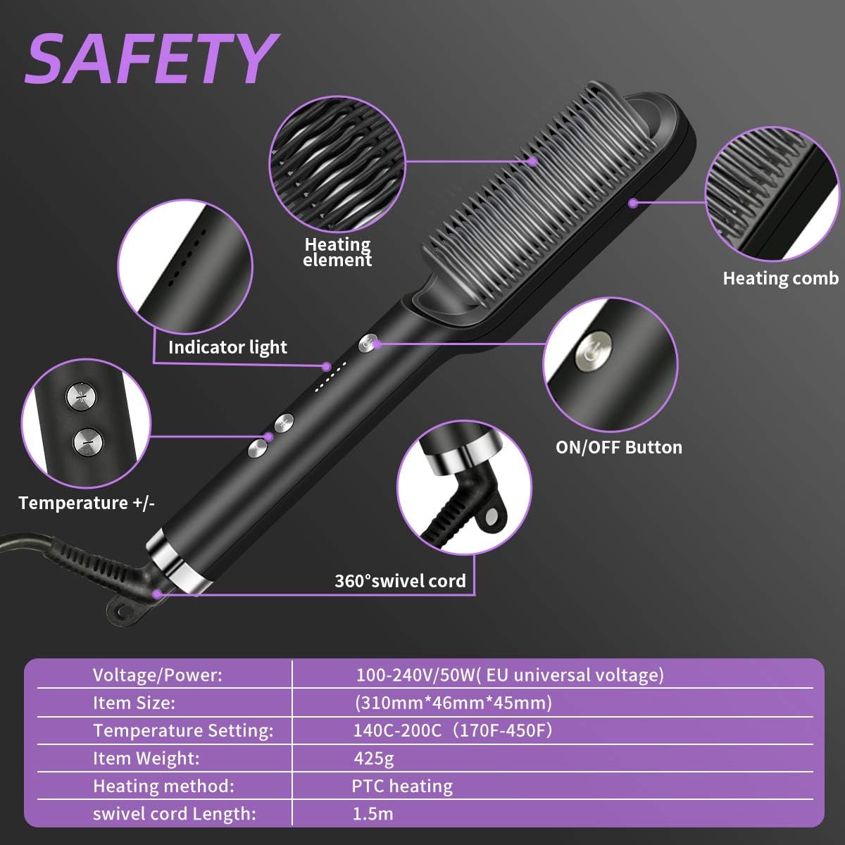 vkk hair straightener brush