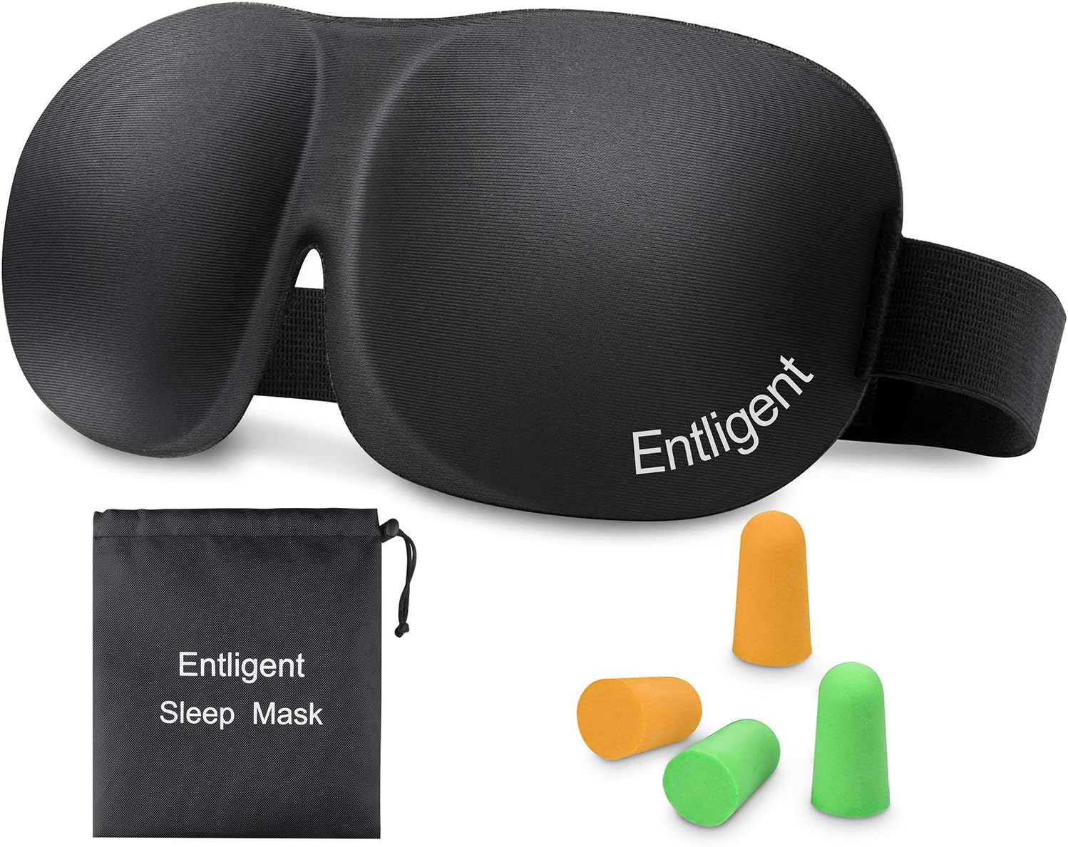 Entligent Sleep Mask for Women and Men, Eye Mask ZeroPressure 3D Soft