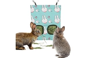 ALIAGLE Rabbit Hay Feeder, Guinea Pig Hay Holder & Bunny Hay Feeder – Durable Hanging Hay Bag for Rabbits Chinchillas Guinea Pigs Bunnies – Chew-Resistant Hay Holder for Small Animals (Rabbit)