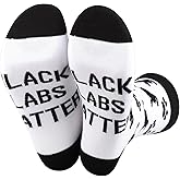 PWHAOO 1 Pair Labrador Retriever Dog Socks Black Labs Matter Socks Black Lab Owner Gift Labrador Lover Gift