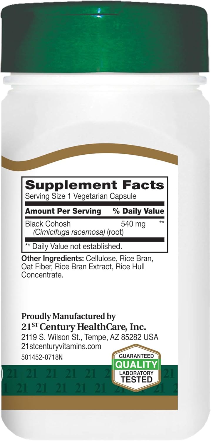 21st Century Black Cohosh and Soy Isoflavones Veg Capsules, 60 Count: Health & Personal Care