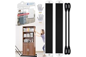 NITEGUY 2 Set Large Furniture Sliders with Pull Strap,Appliance Moving Sliders,Heavy Duty Furniture Movers Sliders,Furniture Pull Sliders for Carpet and Hardwood Floors 4 feet