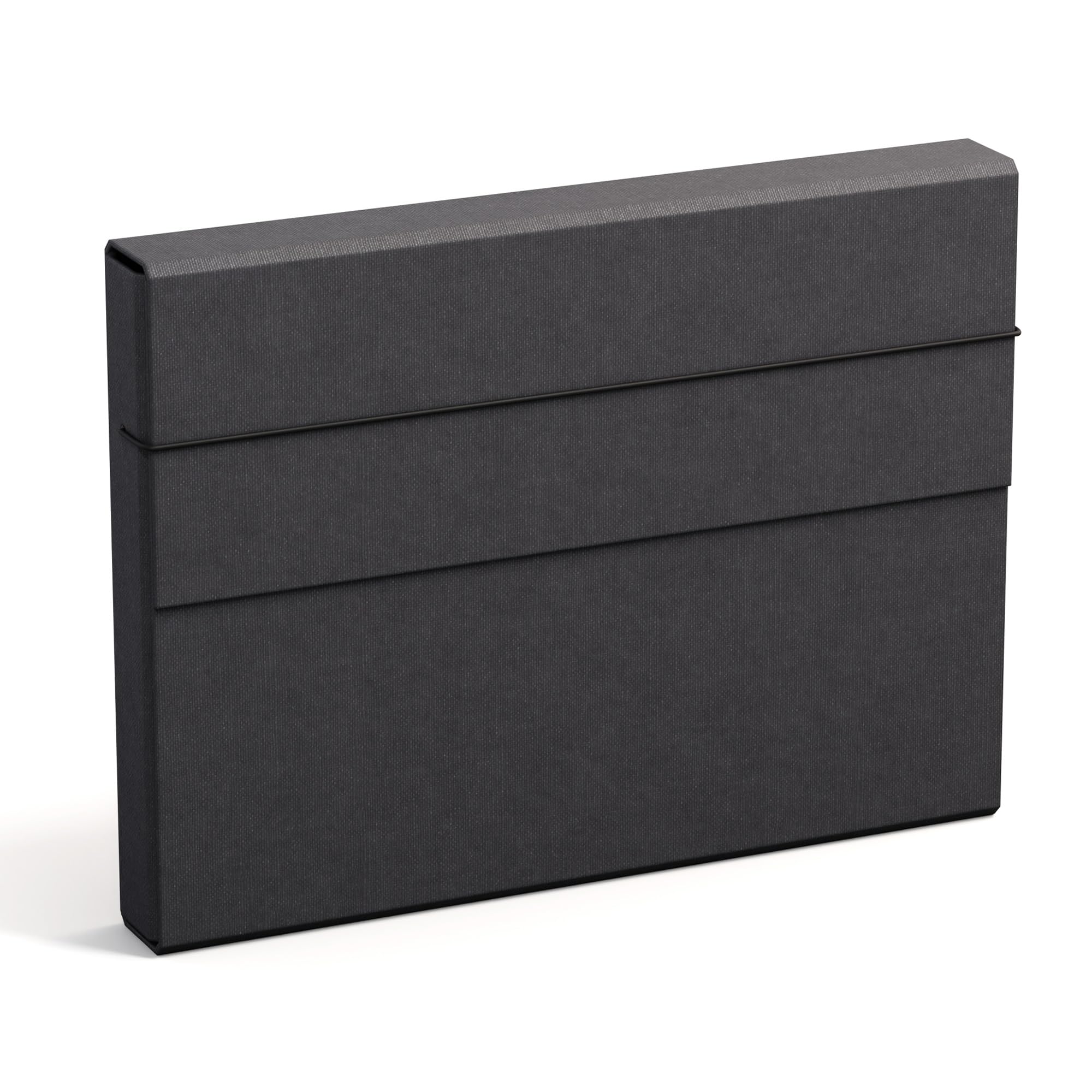 Bigso Box of Sweden A4 Folder Organiser - Elastic Strap Fibreboard & Paper File Folder - Spacious for Documents, Letters - Black