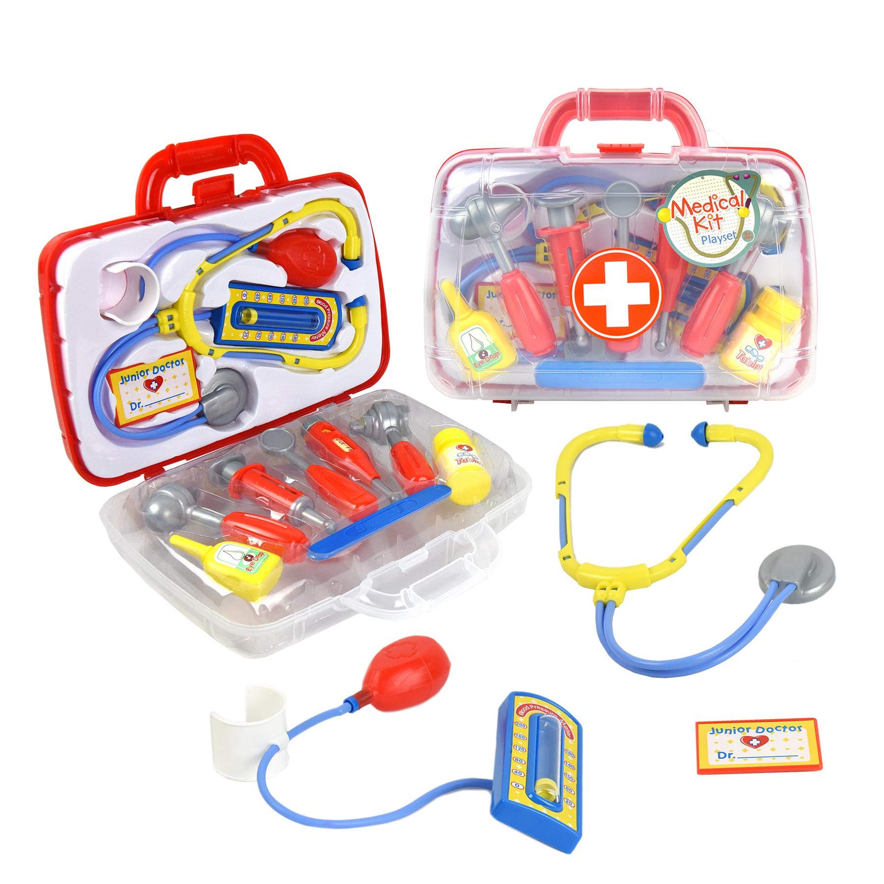 Vinsani Kids Children Doctor Kit Learning Gift Medical Case Role Play Set with 11 Pieces for Boys Girls Age 3 and Up