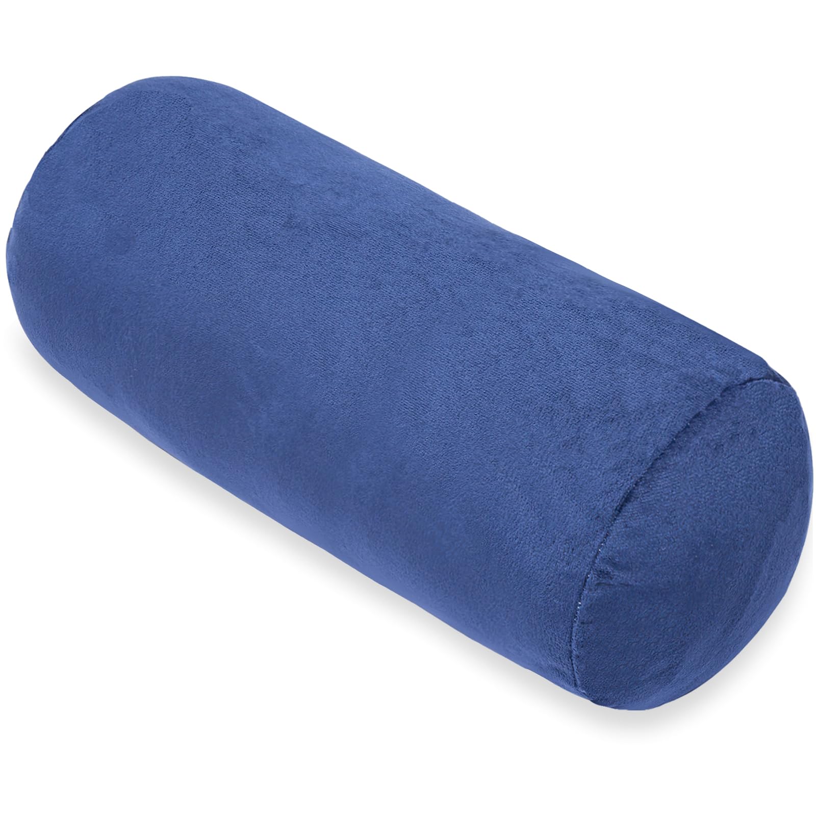 Photo 1 of 1 MIDDLE ONE Bolster Pillow with Removable Velvet Cover, Round Cylinder Neck Roll Pillow for Head, Back, Leg Support, Decorative Bed and Couch Pillow 16 x 6 Inches (Blue)