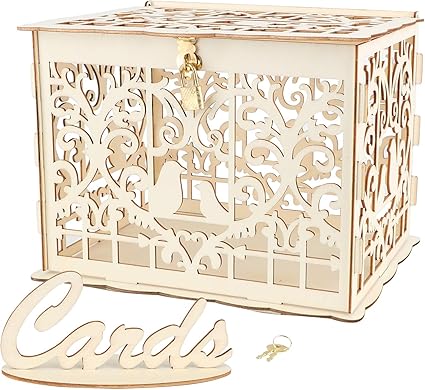VINFUTUR Caja para Tarjetas de Boda Caja Dinero de Boda ...
