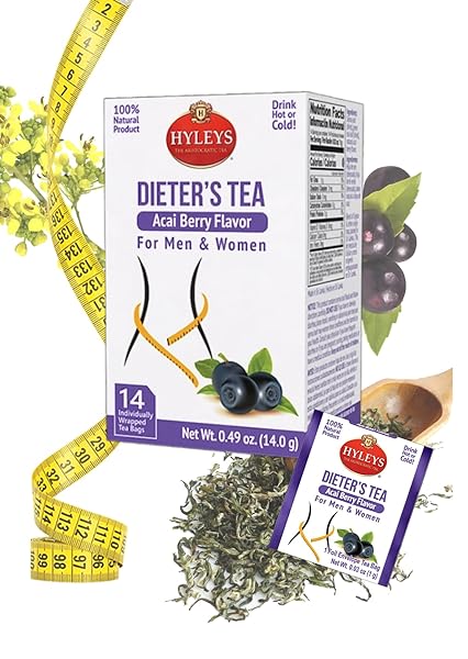 HYLEYS DIETER’S TEA WITH ACAI BERRY FLAVOR – 14 TEA BAGS – SLIMMING WEIGHT LOSS DETOX CLEANSE TEA