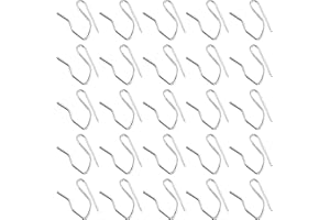 100 Pcs Metal Curtain Hooks, Rustproof Stainless Steel Drapery Hooks, Drapery Pins for Window, Door, Shower Curtain