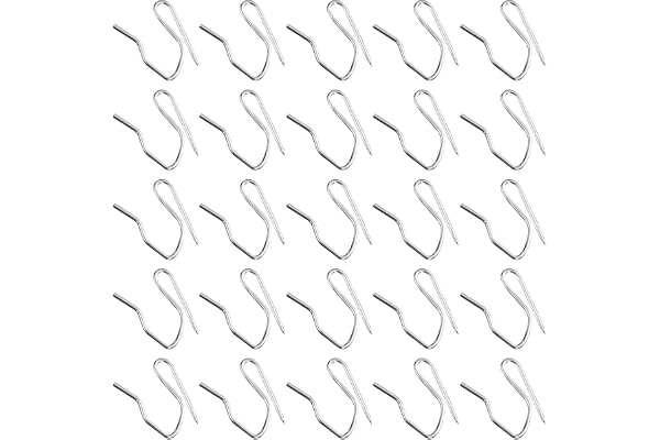 100 Pcs Metal Curtain Hooks, Rustproof Stainless Steel Drapery Hooks, Drapery Pins for Window, Door, Shower Curtain