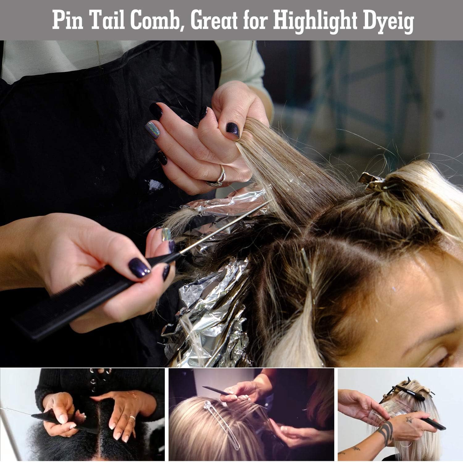 16Pcs Hair Dye Kit, Hair Color Brush And Bowl Set, Hair Bleaching Kit, Folding Bowl, Salon Cap, Ear Cover, Gloves, Weave Comb, Pin Tail Comb for Hair Coloring Bleaching Highlighting Dye Hair Tools: Kitchen & Dining