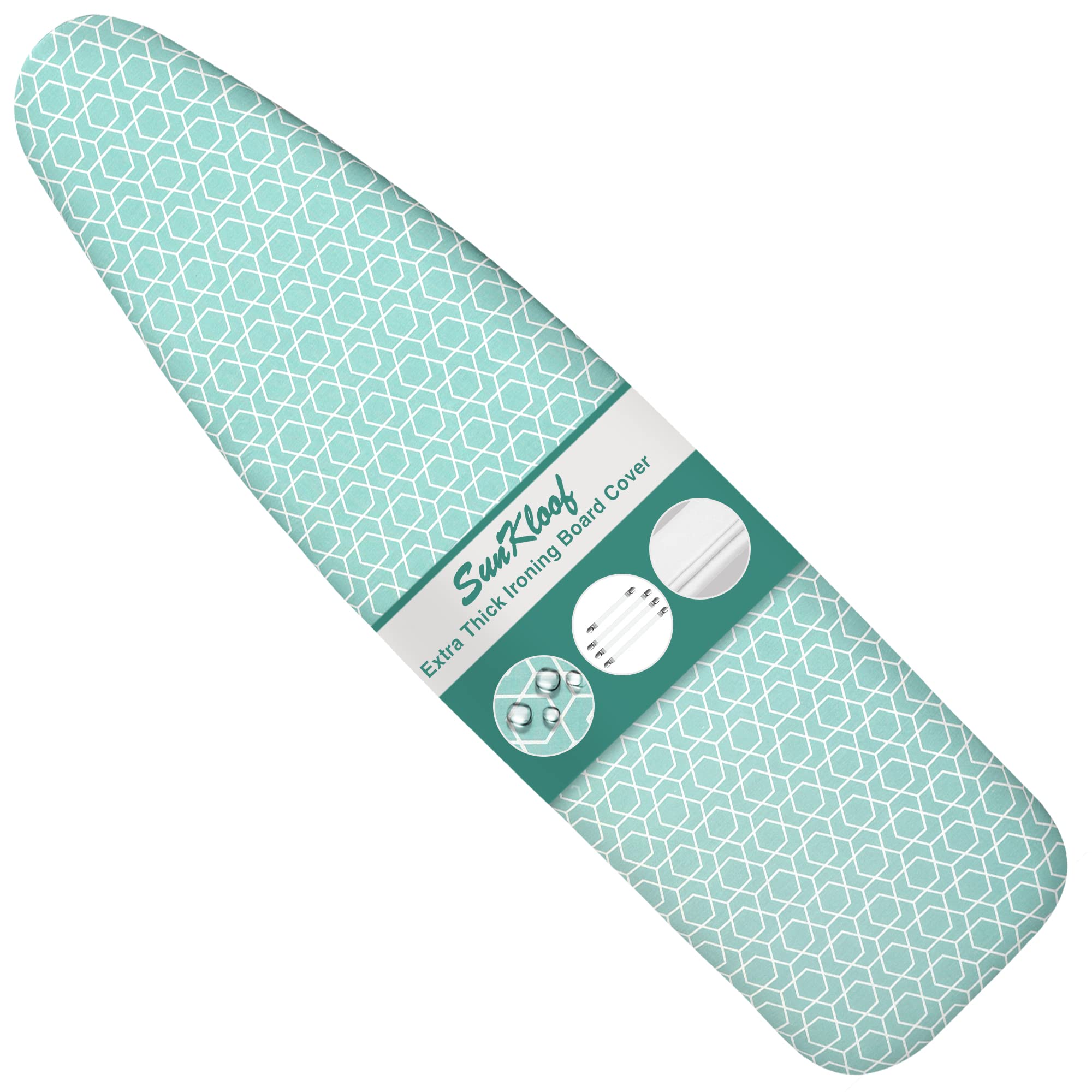 Photo 1 of SUNKLOOF Extra Thick Ironing Board Cover and Pad,15x54 Reflective Silicone Ironing Board Cover Resist Scorching and Staining Standard Size Ironing Board Covers with Padding Elastic Edges 4 Fasteners