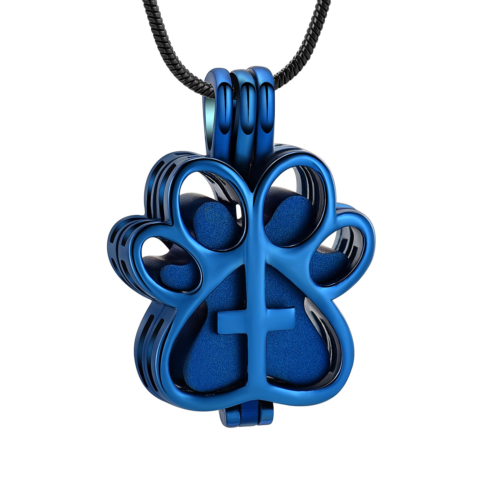 Pet Cremation Jewelry for Dog/Cat Paw Stainless Steel Memorial Locket Urn Necklace with Hollow Urn Cremation Jewelry for Ashes