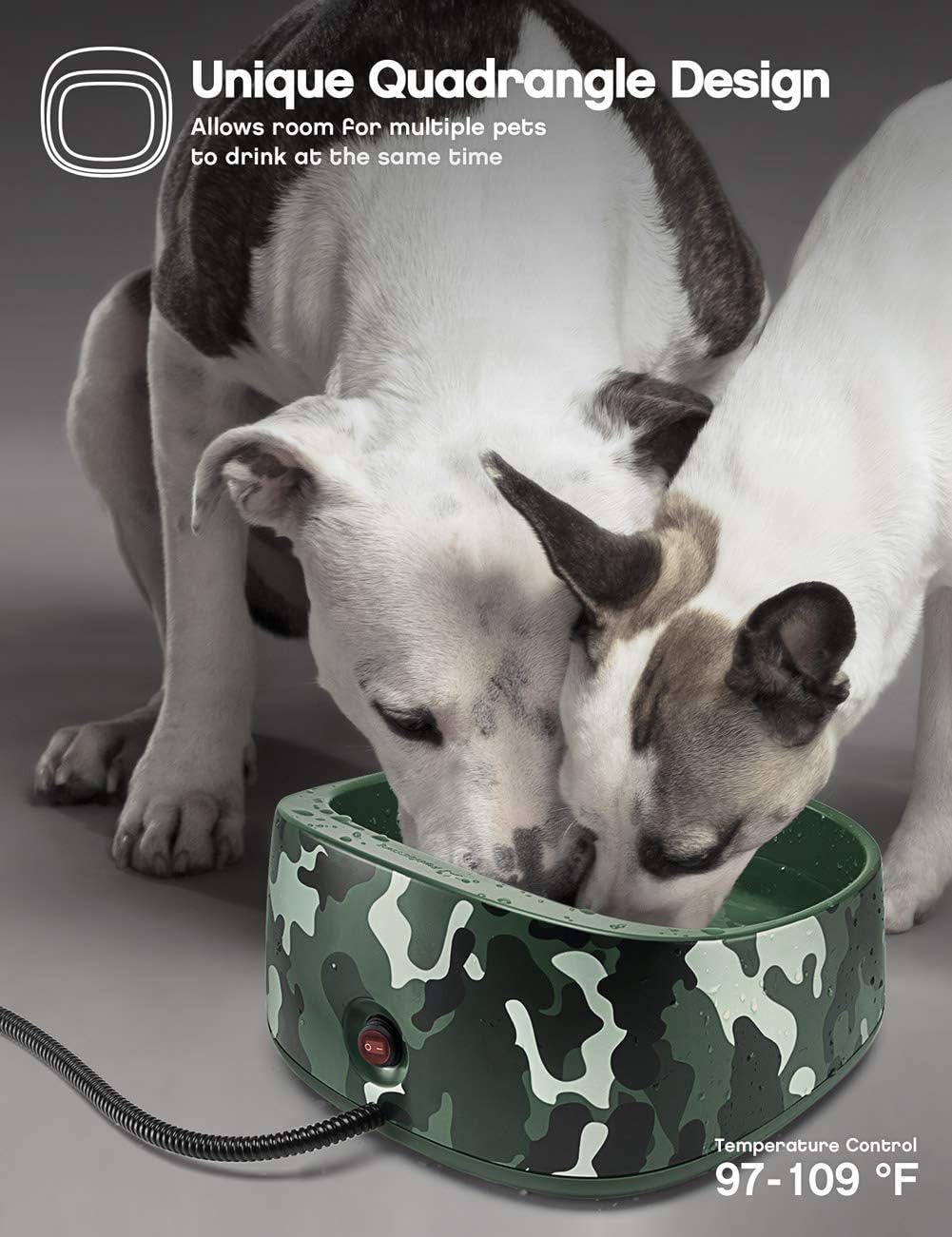 outdoor pet heating pad on Pet Supplies Petfactors Heated Pet Bowl Outdoor 1 Gallon Pet Thermal Water Bowl Dog Cat Heated Water Bowl With 69 Inch Chew Resistant Cord And Waterproof On Off Switch Amazon Com