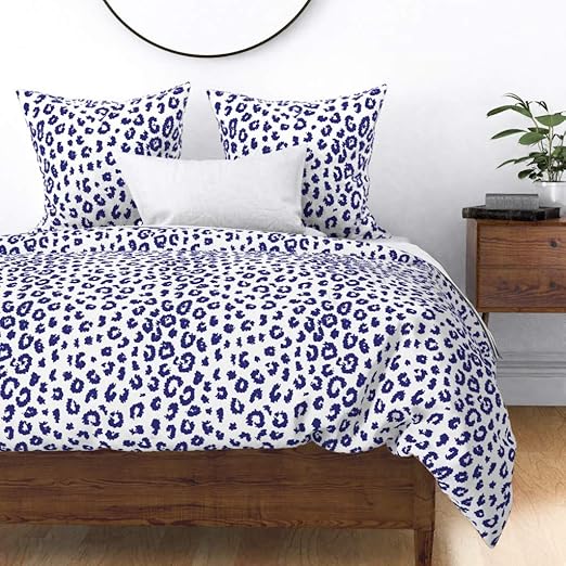 Blue cheetah print bedding