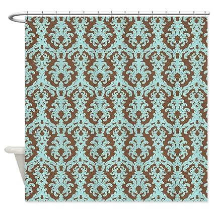 Amazon Com Wlioohhgs Chocolate Brown And Turquoise Damask Shower