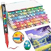 Guangna 168 Acrylic Paint Markers, Brush Tip Acrylic Paint Pens, Quick-Drying Waterproof Ink, for Rock Painting Plastic Wood Canvas Glass Ceramic Metal Art Crafts Supplies Gift