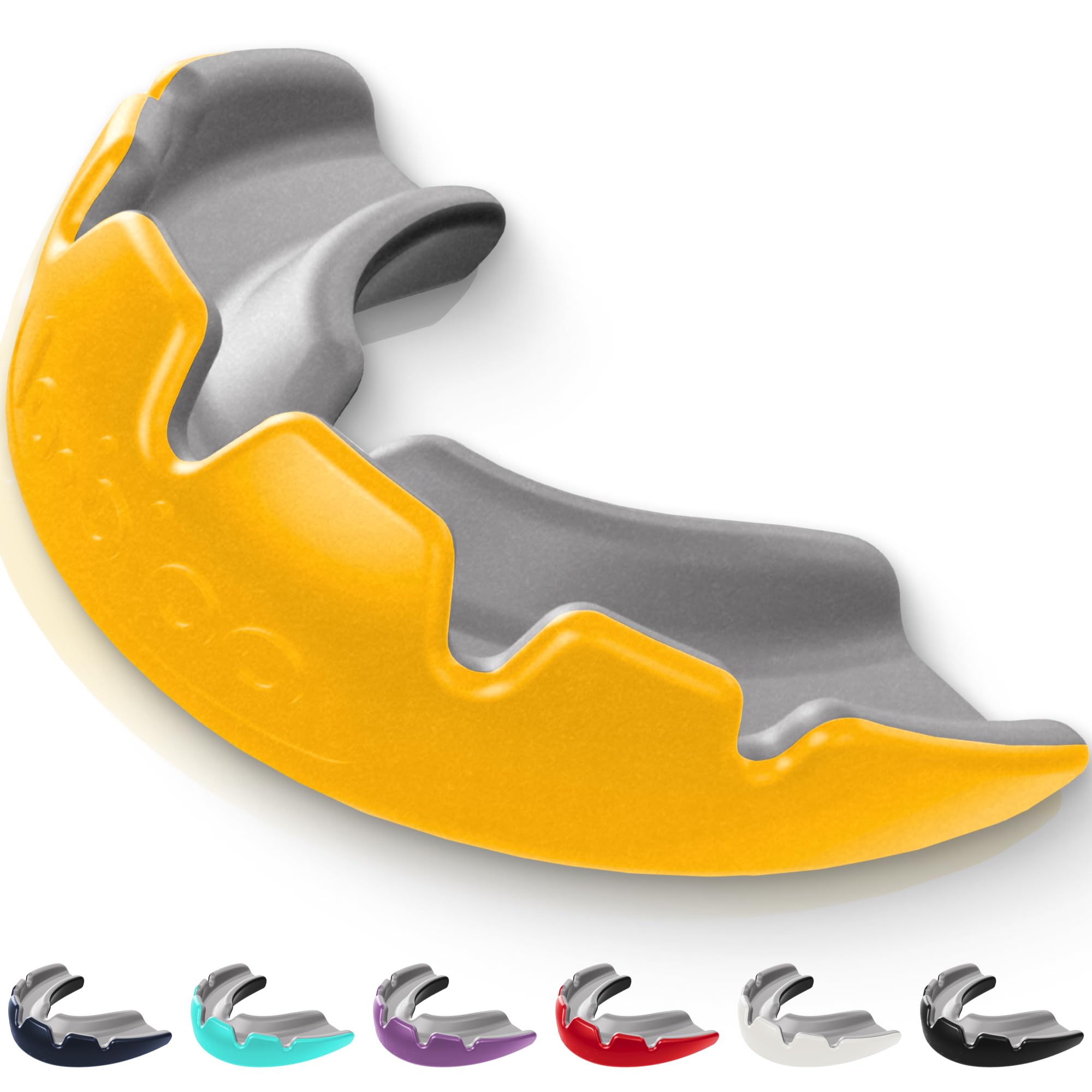 lobloo® Slick Sports Mouthguard – Ultra Slim 1mm | Dentist-Level Protection | Modified Vacuum-Fit Fusion | Oxygen Flow & Comfort | MMA, Boxing, Football, Basketball. (Large +14yrs, Orange)