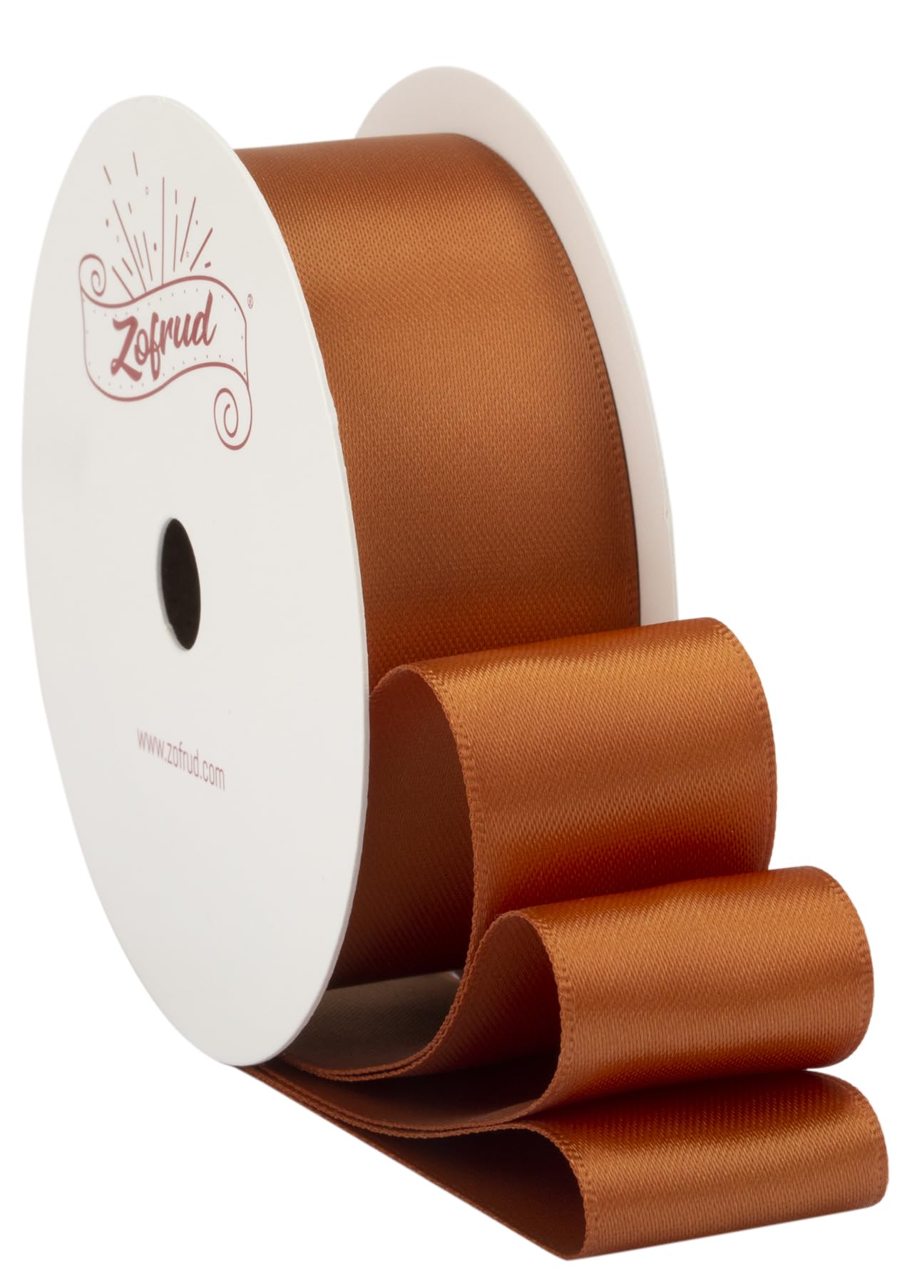 Zofrud Coper Satin Ribbon 25mm x 9 Meters - Ideal for Crafts, Gift Wrapping, Flower Bouquet, and Weddings — image 1
