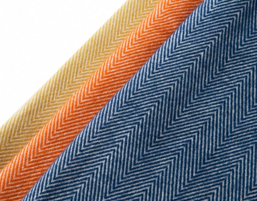 Bourina Decorative Herringbone Faux Cashmere Fringe Throw Blanket Lightweight Soft Cozy for Bed or Sofa Farmhouse Outdoor Throw Blankets, 50" x 60", Navy: Home & Kitchen