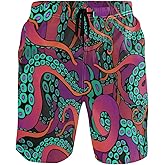 visesunny Men's Novelty Beach Shorts Quick Dry Swimwear Sports Running Swim Board Shorts Bathing Suits with Pockets Summer