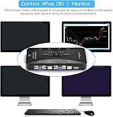 Nicfaky USB 2.0 KVM VGA Switch 4 Port One-Button Swap 4 VGA Cables Included view 7