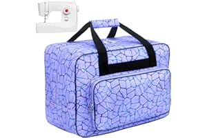 Haroranax Sewing Machine Carrying Case，Sewing Machine Carrying Case Tote Bag，Universal Tote Storage Bag with Pockets and Handles, Suitable for Most Standard Singer, Janome (PURPLE)