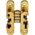 Soss 2164 1" x 4-5/8" Heavy Duty Invisible Hinge for 1-3/8" Doors Satin Brass Finish
