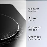 Daewoo 2200W Portable Induction Hob with 6 Presets & Timer view 2